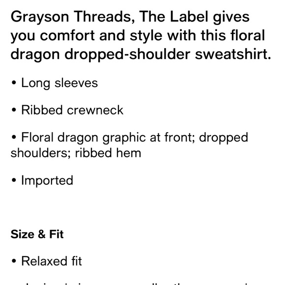 NWT women’s pink floral dragon sweatshirt - Picture 4 of 10